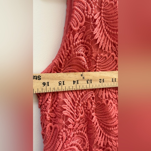 NWT LOFT Coral Pink Floral Lace Sheath Dress Size 6 $98 - Picture 7 of 9
